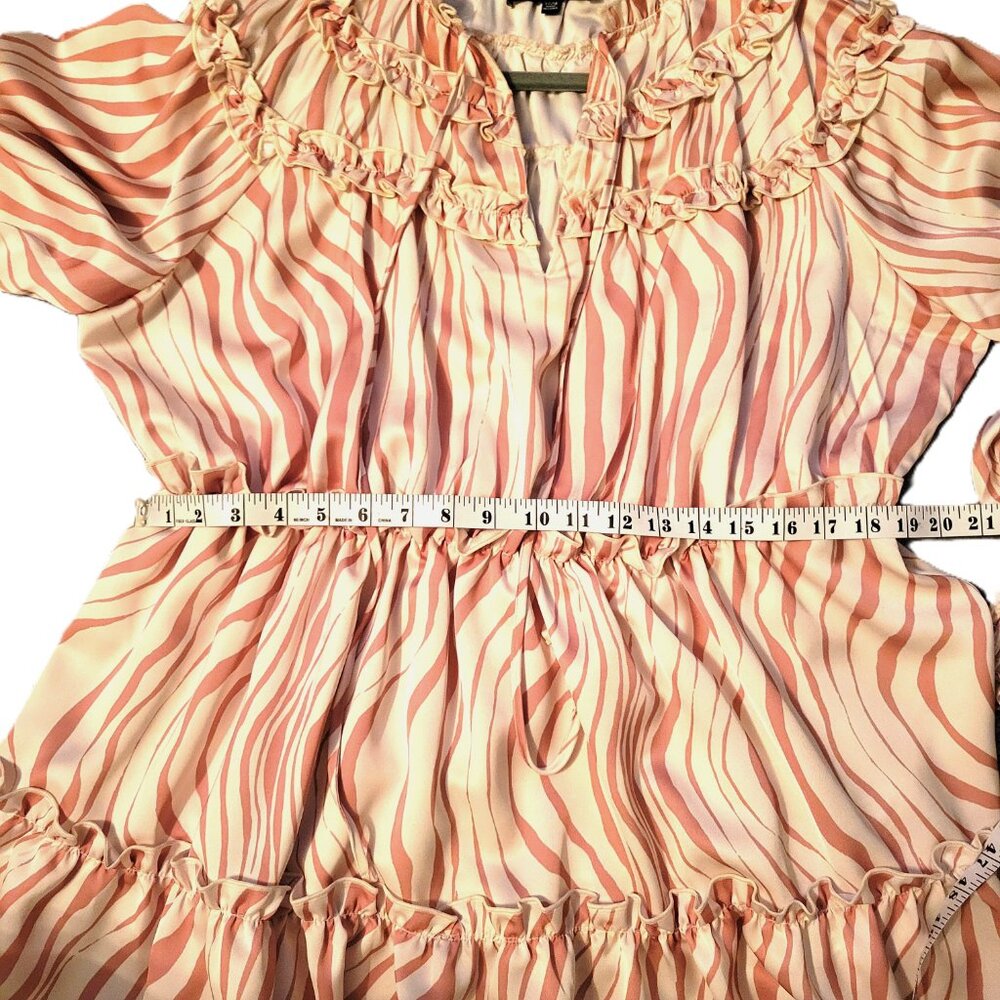 Eloquii Pink & white Satin Dress with Ruffle Size 14/16 - Picture 10 of 11